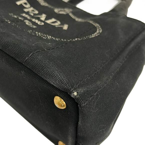 PRADA Canapa 1BG439 Black White Canvas Tote Bag | eBay Prada Canapa Tote Bag 1BG439 Black Cream